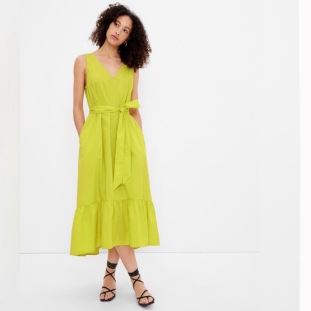 NWT Gap tie waist citron sundress | Size Small